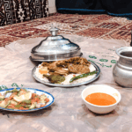 Traditional saudi food served in a traditional Najd restaurant