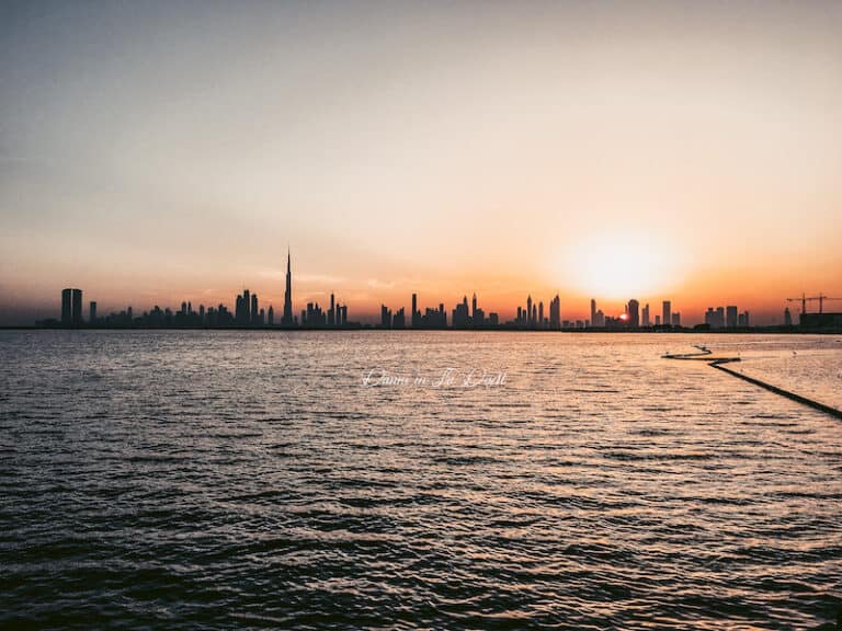 Dubai Skyline view with Burj Khalifa from Dubai Creek