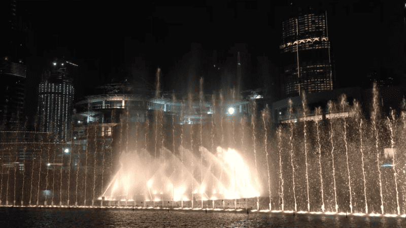 Photo of dubai fountains lit up at night