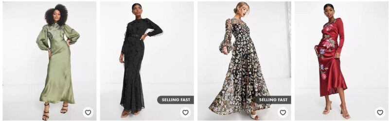 Four different outfits from Asos which are Modest for those wishing to pack a few modest outfits for their vacation to Dubai