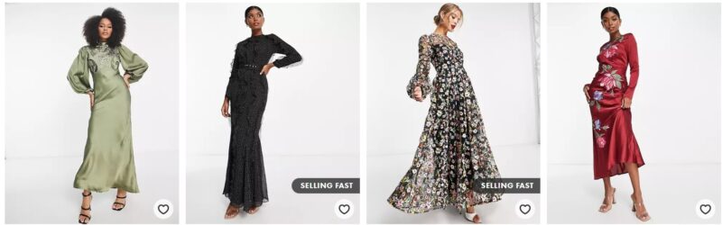 Four different modest outfit ideas from Asos for those wishing to pack a few modest outfits for their vacation to Dubai