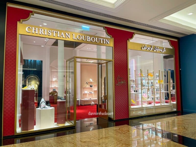 Photo of the Christian Louboutin boutique, one of the luxury shops inside Mall of the Emirates