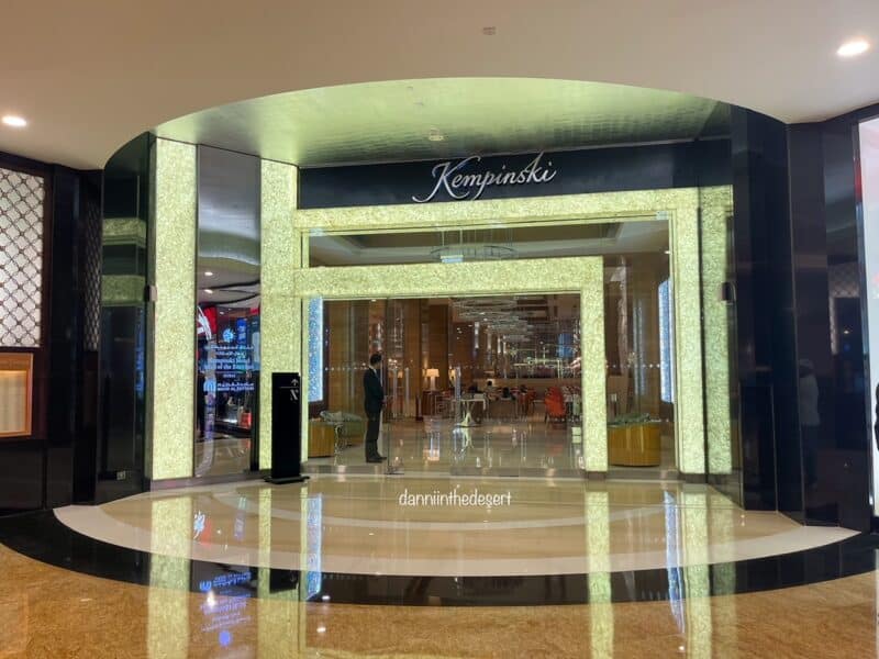 Entrance to Kempinski Hotel from Mall of Emirates