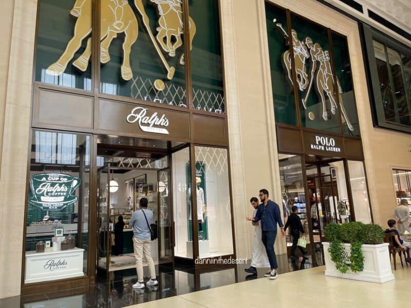 The outside of Ralph's Coffee by Ralph Lauren in Mall of Emirates