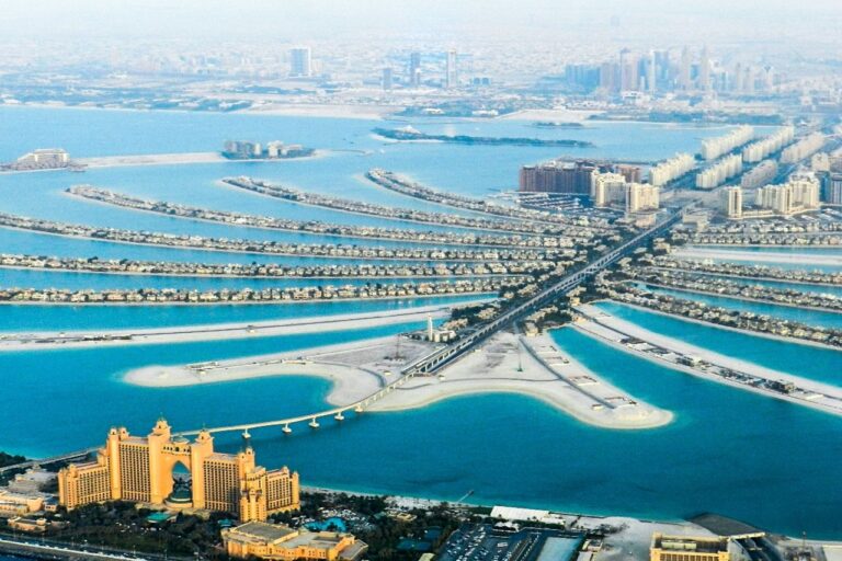 View over Palm Jumeirah in Dubai with Atlantis