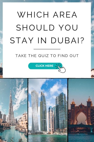 Which area in Dubai should you stay in quiz graphic